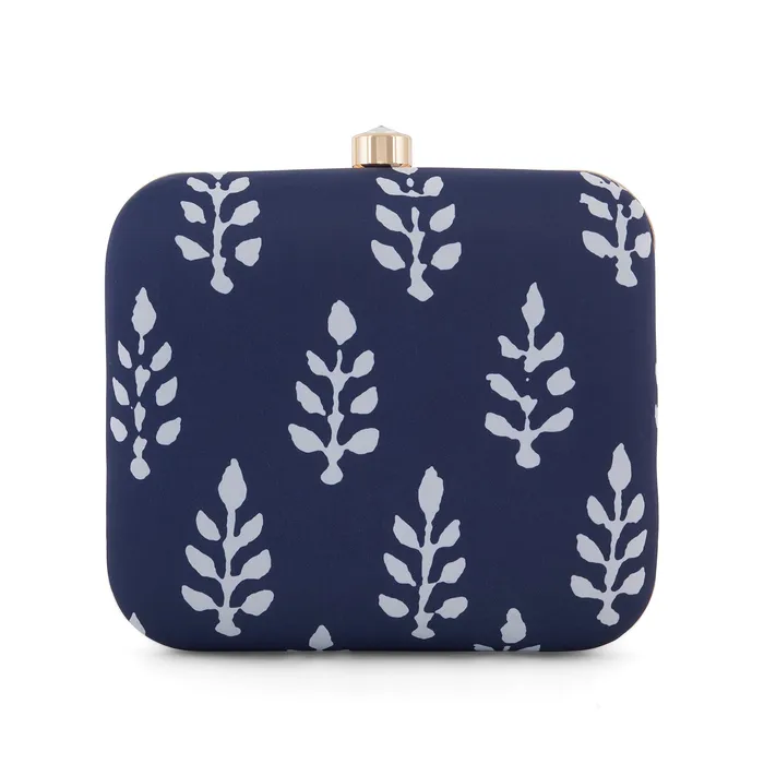 Rings Blue O Clock Stone and Print Clutch Teejh Rings Blue O Clock Stone and Print Clutch Teejh