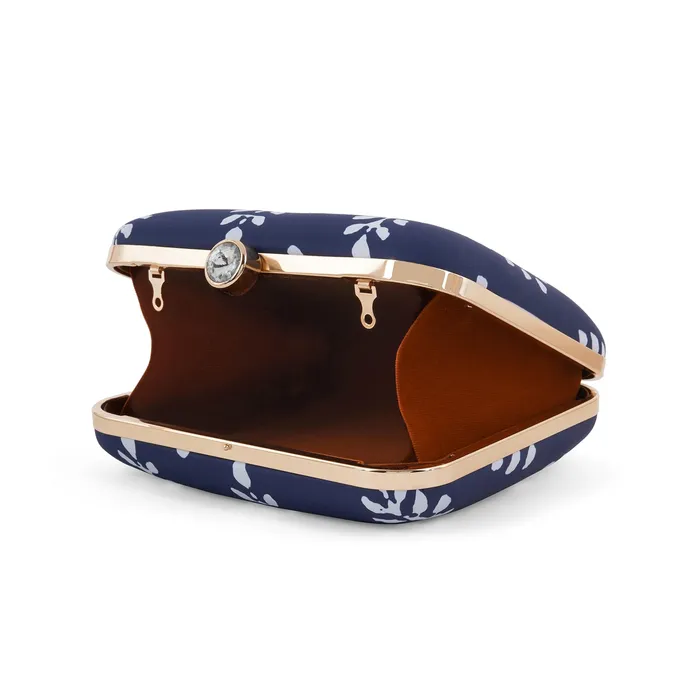 Rings Blue O Clock Stone and Print Clutch Teejh Rings Blue O Clock Stone and Print Clutch Teejh