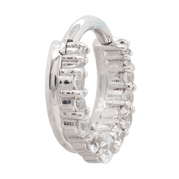 Rings Body Vision BVLA Graduating Gem Oaktier Hinge Ring in Gold with White CZs