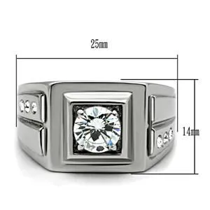 Rings Green CJ458 Wholesale Tri Cubic Zirconia Stainless Steel Ring