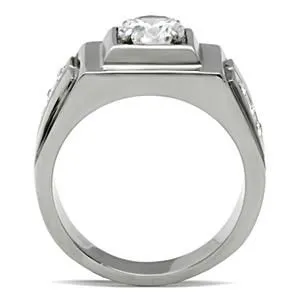 Rings Green CJ458 Wholesale Tri Cubic Zirconia Stainless Steel Ring