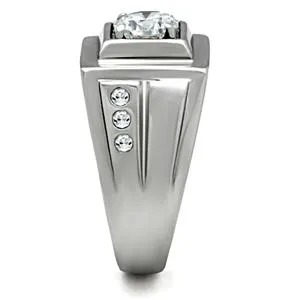 Rings Green CJ458 Wholesale Tri Cubic Zirconia Stainless Steel Ring