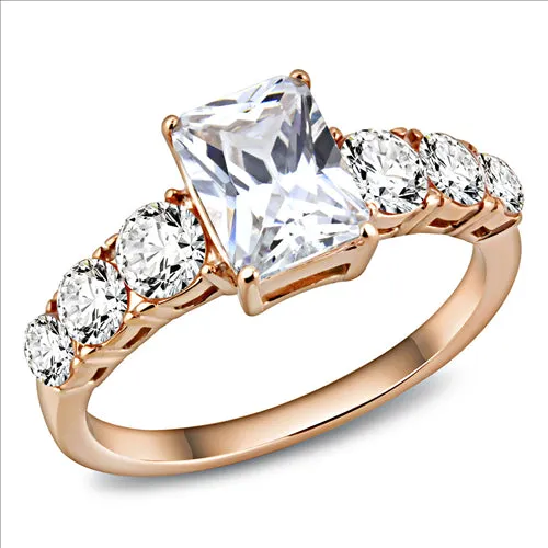 Rings Green CJE3517 Wholesale Women Stainless Steel IP Rose Gold Ion Plating AAA Grade CZ Clear Ring Rings Green CJE3517 Wholesale Women Stainless Steel IP Rose Gold Ion Plating AAA Grade CZ Clear Ring
