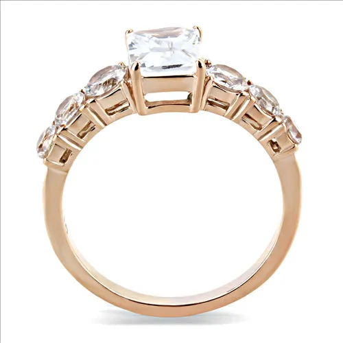 Rings Green CJE3517 Wholesale Women Stainless Steel IP Rose Gold Ion Plating AAA Grade CZ Clear Ring Rings Green CJE3517 Wholesale Women Stainless Steel IP Rose Gold Ion Plating AAA Grade CZ Clear Ring