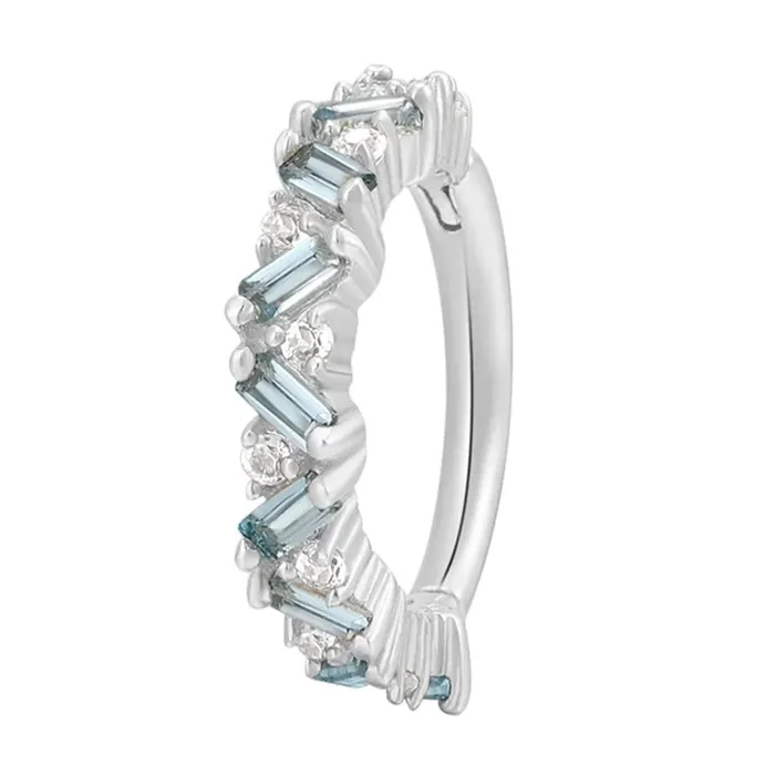 Rings Laguna Hinge Ring Clicker in Gold with London Blue White Topaz Buddha Jewelry Organics