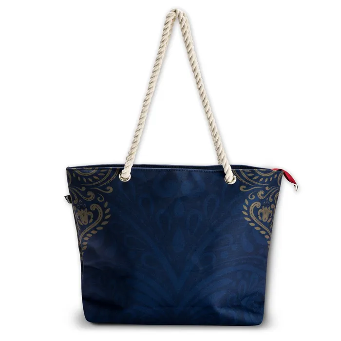 Rings Skullistic Rose Skull Navy Shoulder Beach Bag