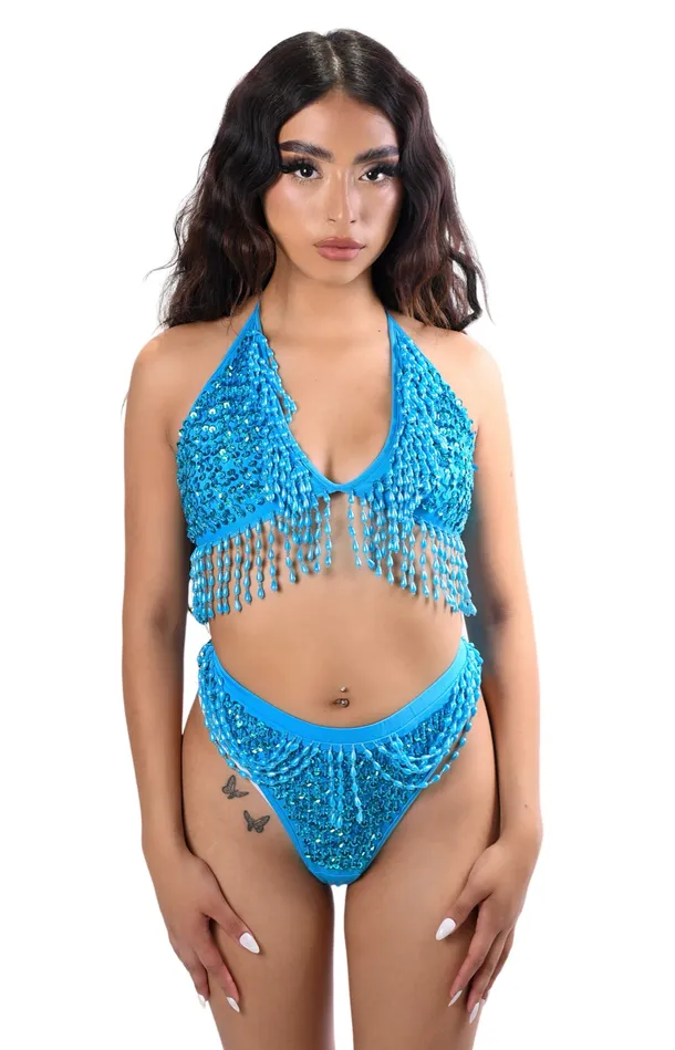 Rings THE LUMi SHOP Hand Stitched Sequin Set Pixie Blue