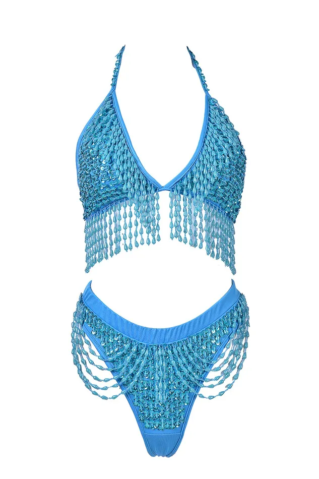 Rings THE LUMi SHOP Hand Stitched Sequin Set Pixie Blue