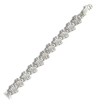 rosamarianas Bracelets 925 Sterling Silver Tasi 8mm Plumeria Bracelet