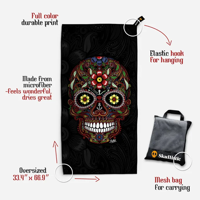 Skullistic Calavera Sugar Skull Towel Skullistic Rings