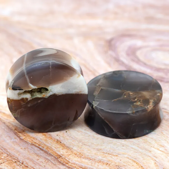 Stone Plugs Purple Chalcedony Grit Lapidary Rings