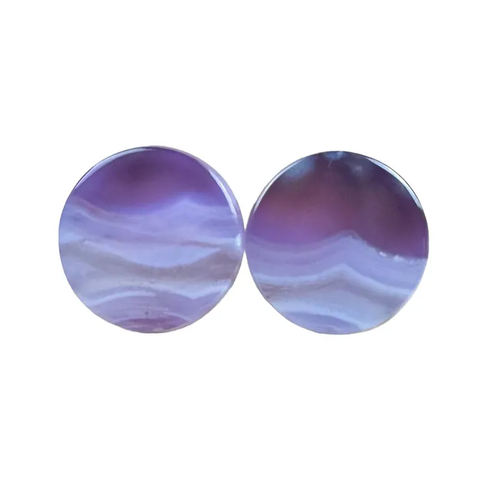 Stone Plugs Purple Chalcedony Grit Lapidary Rings