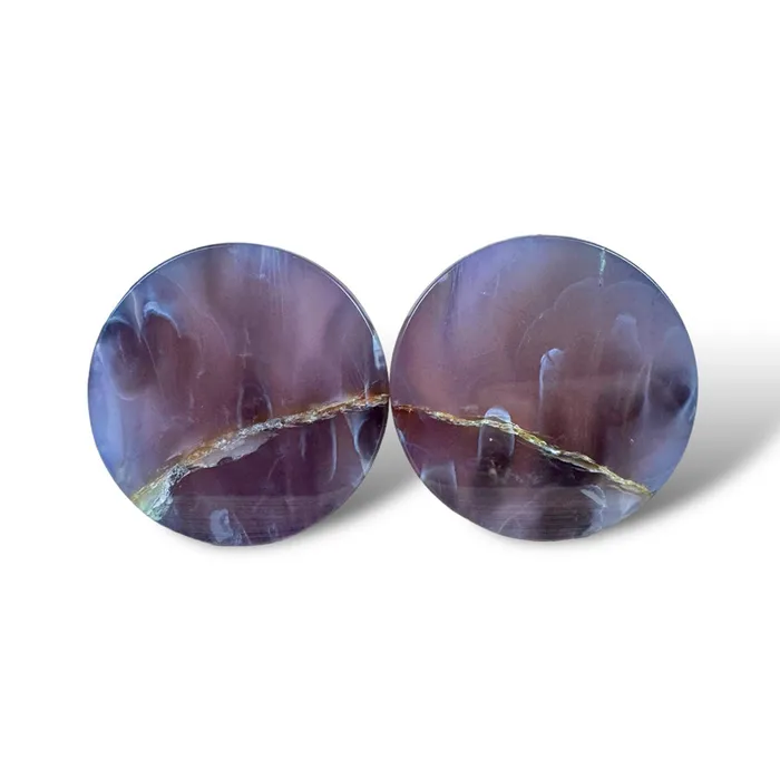 Stone Plugs Purple Chalcedony Grit Lapidary Rings
