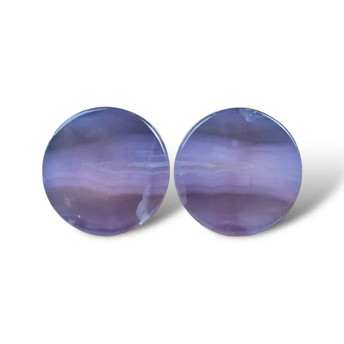 Stone Plugs Purple Chalcedony Grit Lapidary Rings