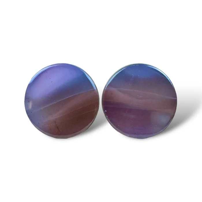 Stone Plugs Purple Chalcedony Grit Lapidary Rings