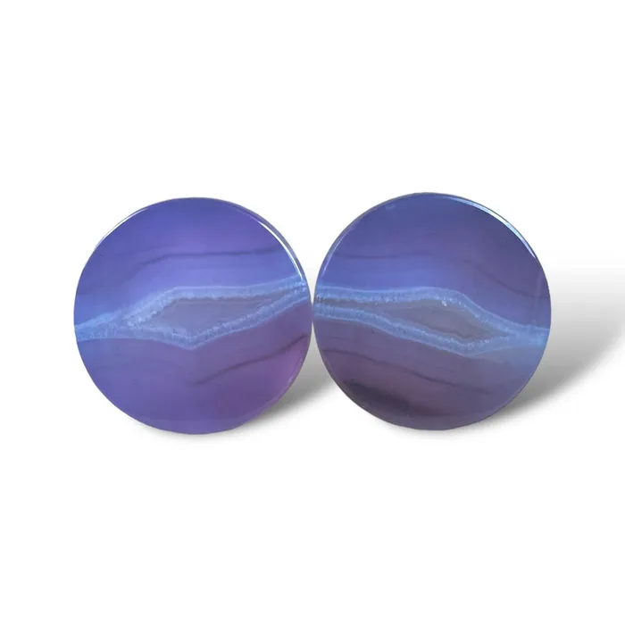 Stone Plugs Purple Chalcedony Grit Lapidary Rings