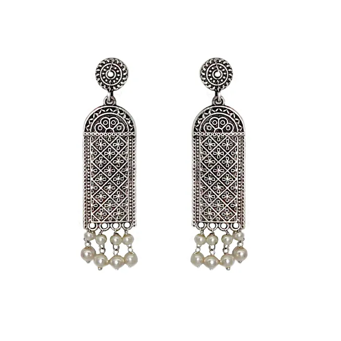 Teejh Earrings Teejh Oeshi Silver Oxidised Earrings Teejh Earrings Teejh Oeshi Silver Oxidised Earrings