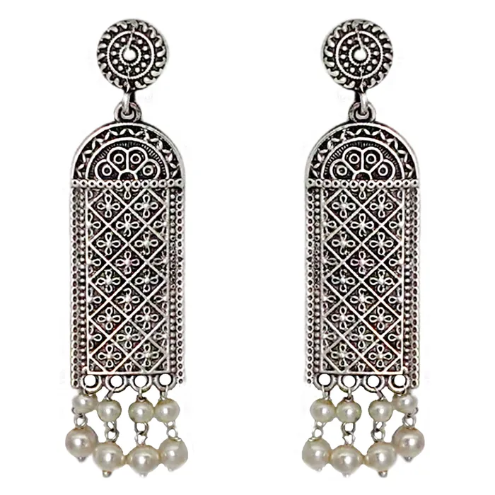 Teejh Earrings Teejh Oeshi Silver Oxidised Earrings Teejh Earrings Teejh Oeshi Silver Oxidised Earrings
