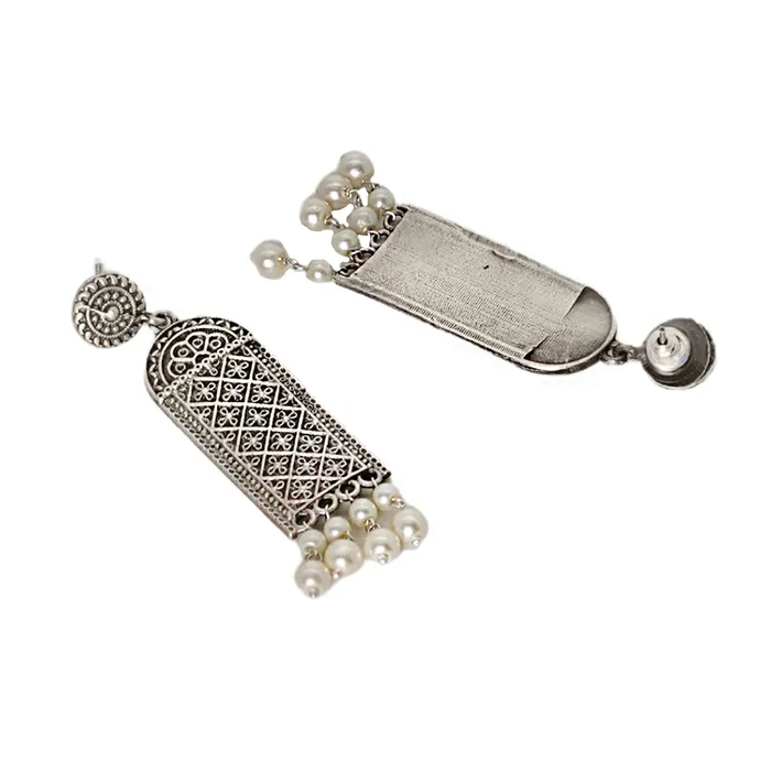 Teejh Earrings Teejh Oeshi Silver Oxidised Earrings Teejh Earrings Teejh Oeshi Silver Oxidised Earrings