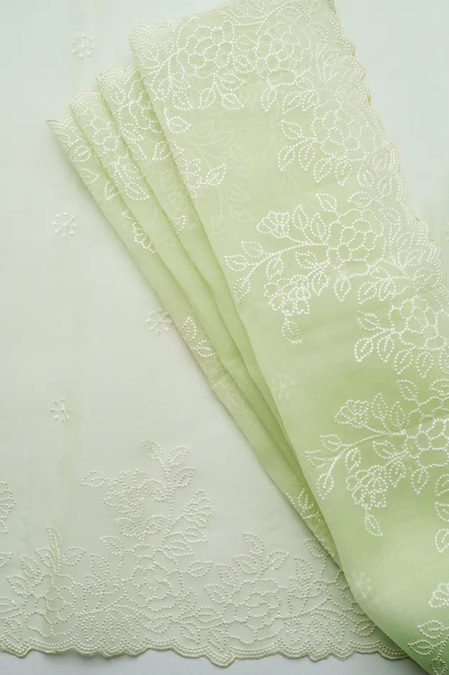 Teejh Earrings Teejh Rabiya Embroidered Organza Saree