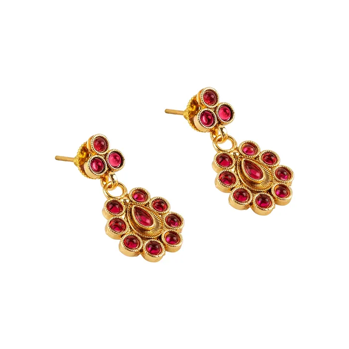Teejh Necklaces Teejh Aishani Ruby Gold Necklace Set