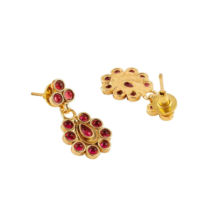 Teejh Necklaces Teejh Aishani Ruby Gold Necklace Set