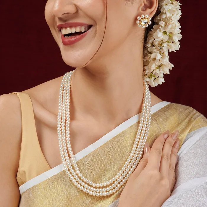 Teejh Nithila Pearl Beaded Necklace Set Teejh Necklaces