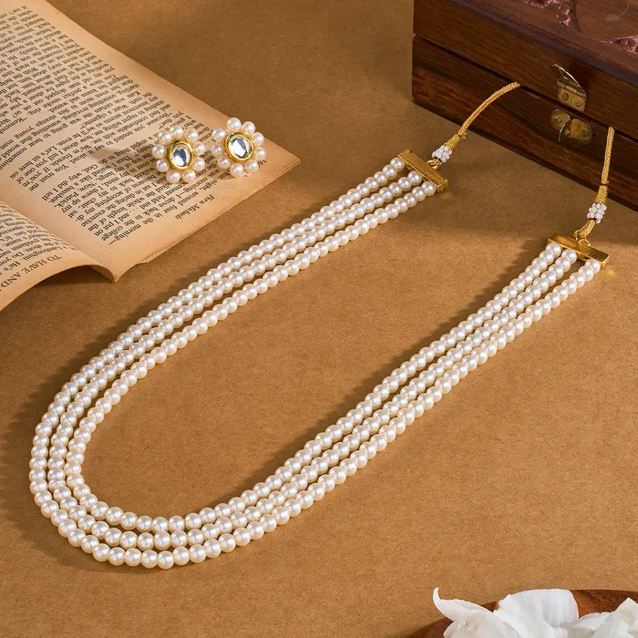 Teejh Nithila Pearl Beaded Necklace Set Teejh Necklaces