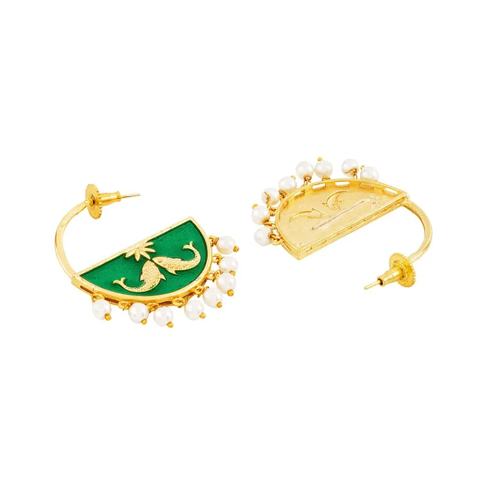 Teejh Param Sundari Green Truck Art Earrings Earrings