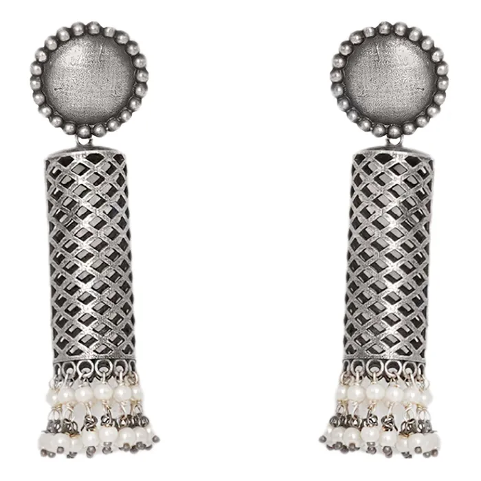 Teejh Teejh Qushi Silver Oxidised Earrings Earrings Teejh Teejh Qushi Silver Oxidised Earrings Earrings