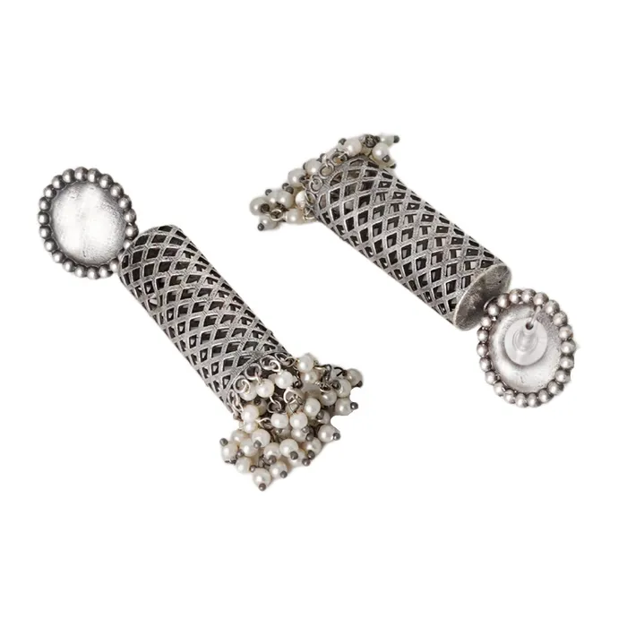 Teejh Teejh Qushi Silver Oxidised Earrings Earrings Teejh Teejh Qushi Silver Oxidised Earrings Earrings
