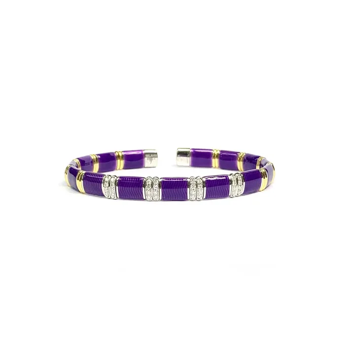 The Henderson Collection by Lecil Bracelets Purple Enamel Bangle 040ctw