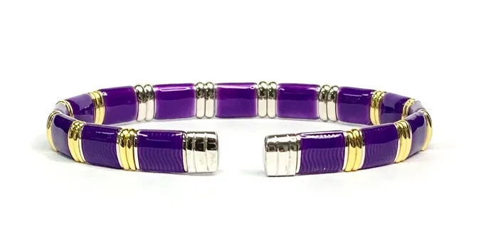 The Henderson Collection by Lecil Bracelets Purple Enamel Bangle 040ctw The Henderson Collection by Lecil Bracelets Purple Enamel Bangle 040ctw