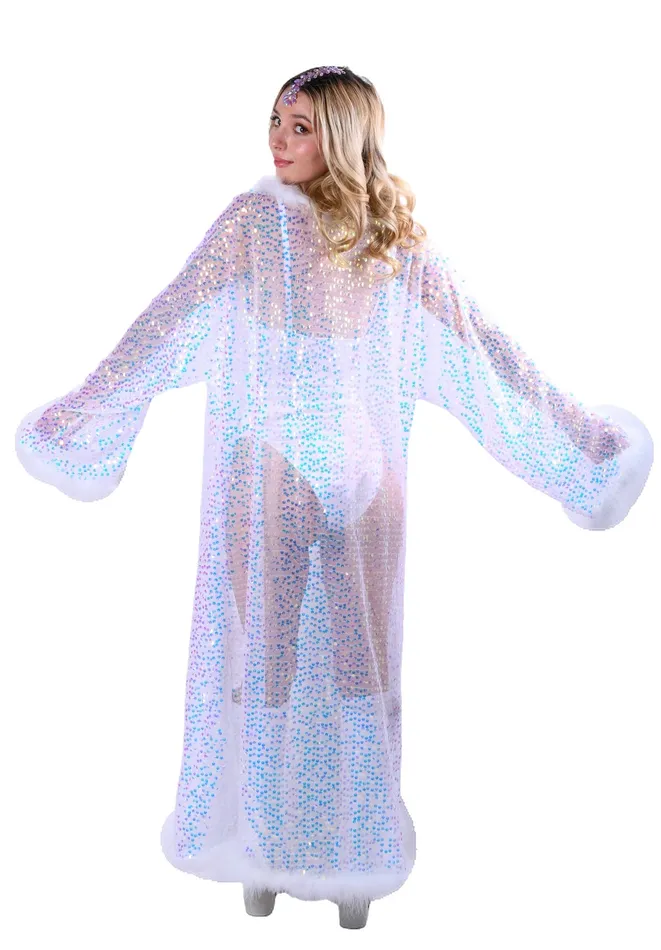 THE LUMI SHOP Earrings Fuzzy Long Sequin Kimono Moonlight