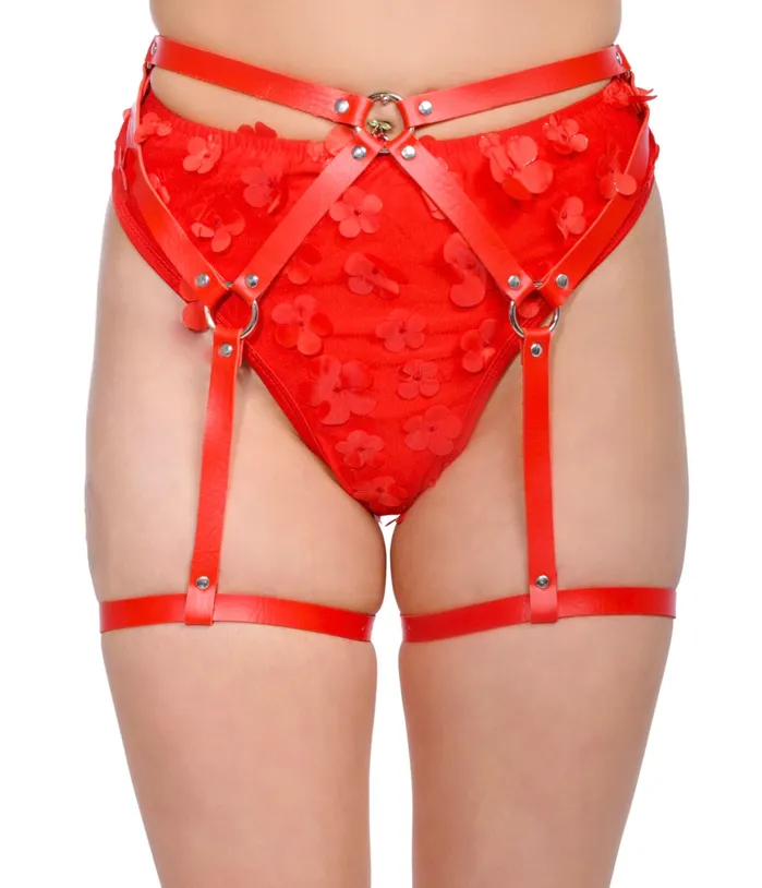 THE LUMI SHOP Earrings Red Vegan Leather Leg Harness