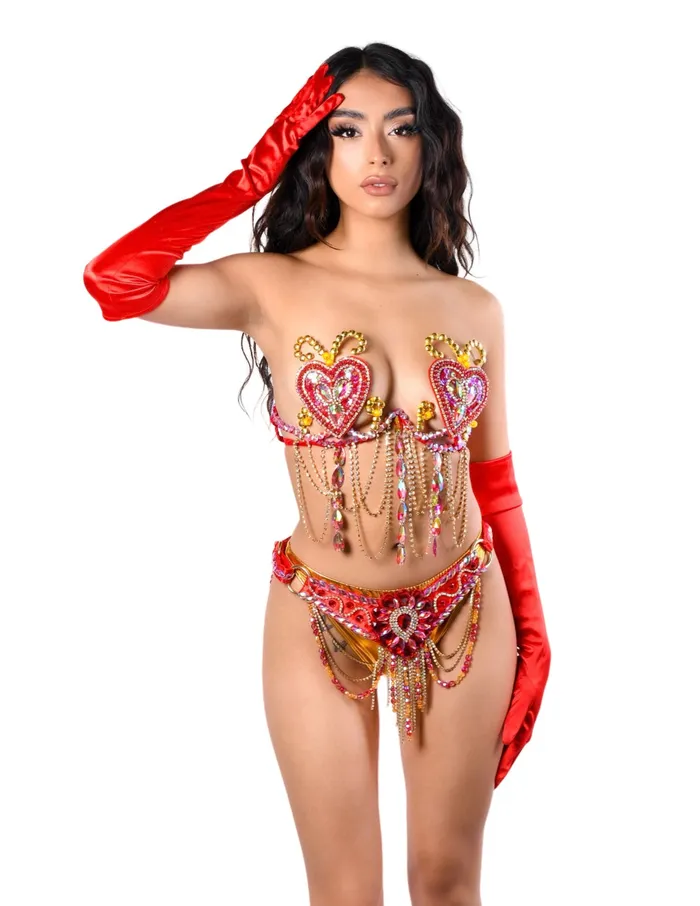 THE LUMI SHOP Red Empress Carnival Belt Earrings