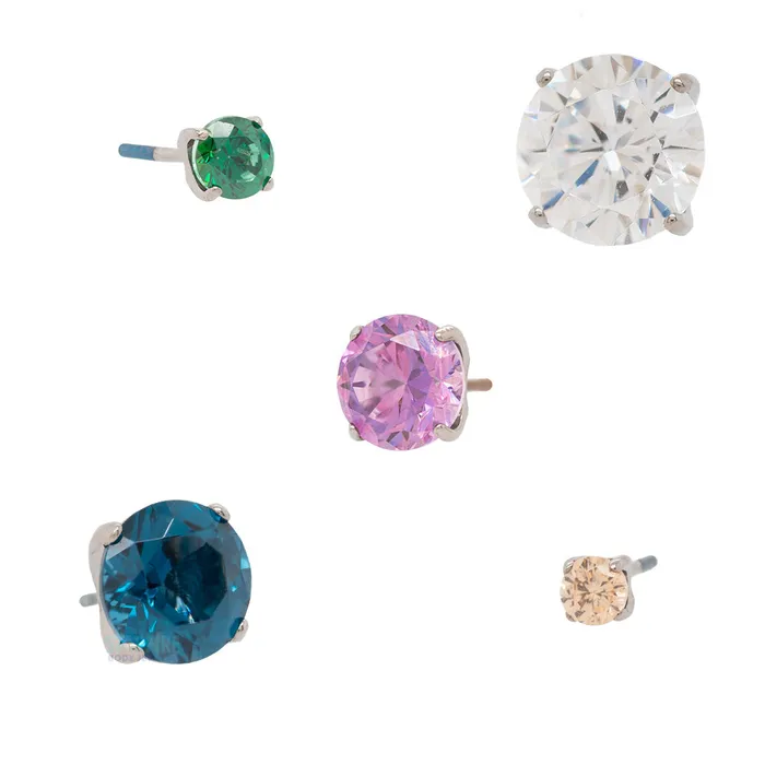 threadless 15mm Tiffany ProngSet BrilliantCut Gem End Anatometal Rings