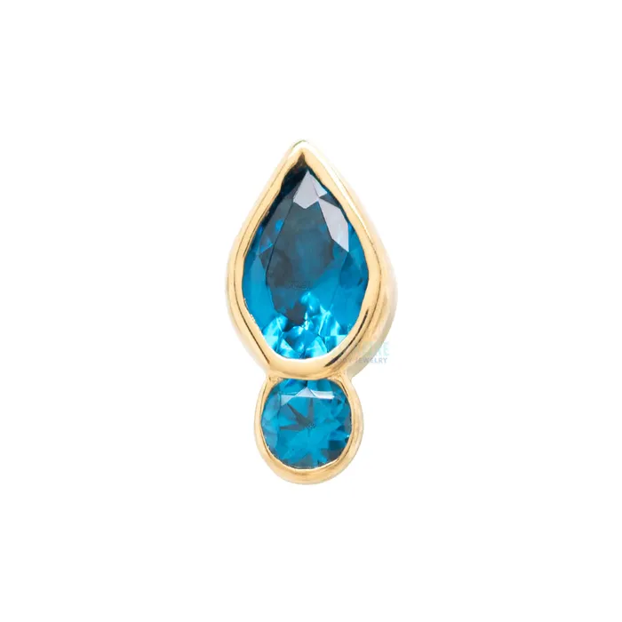 threadless Icon End in Gold with BrilliantCut Gems Anatometal Earrings