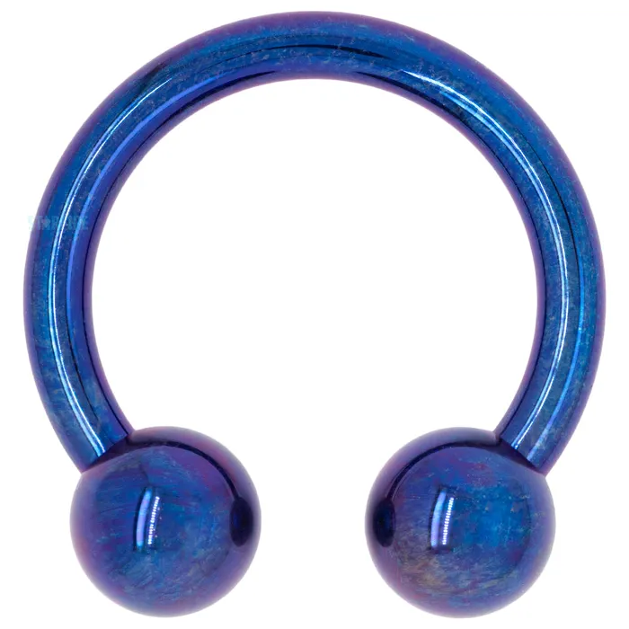 Titanium Circular Barbell Dark Purple Anatometal Earrings