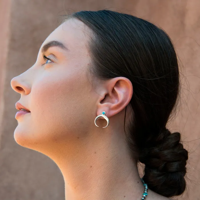 Turquoise Skies Earrings Desert Blossom Tomatera Naja Stud Earrings