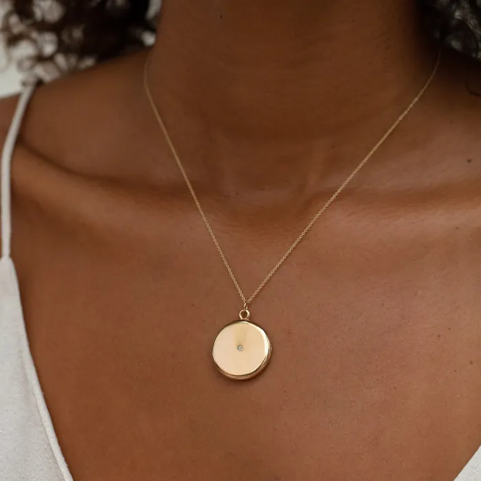 Victorian Diamond and 14K Gold Locket Antique Necklaces