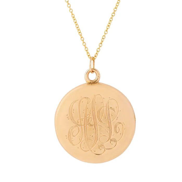 Victorian Diamond and 14K Gold Locket Antique Necklaces