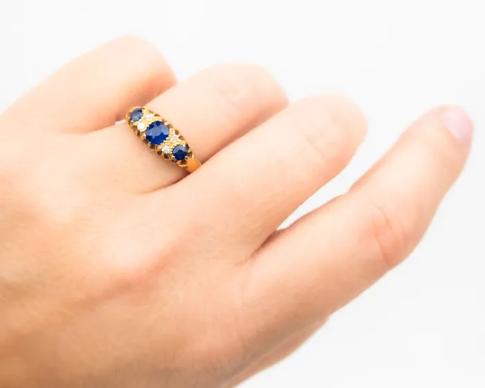 Victorian Sapphire Diamond Ring Isadoras A Rings