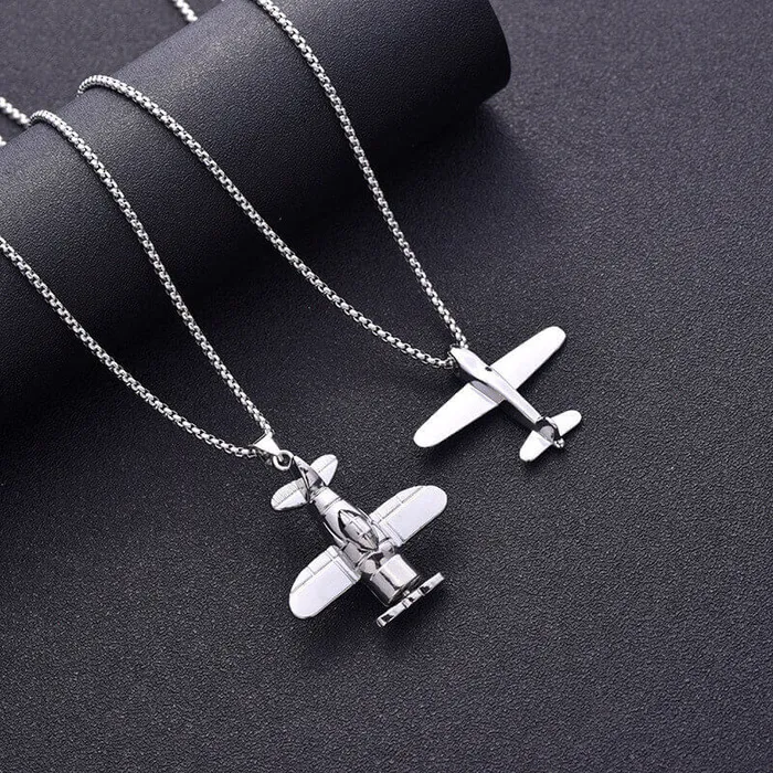Vintage Airplane Necklace worldnetgifts Necklaces