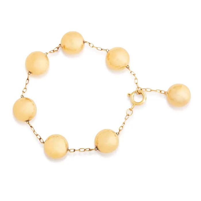 Vintage Bracelets Ball and Chain Link 14k Gold Bracelet