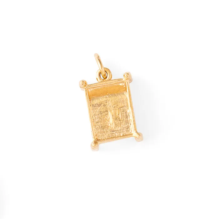 Vintage Earrings Enamel and 14k Gold Bed Charm