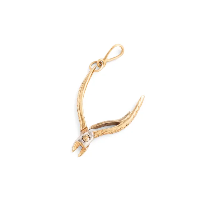 Vintage Earrings Movable Manicure Tool 14k Gold Charm