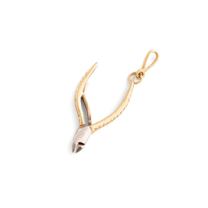 Vintage Earrings Movable Manicure Tool 14k Gold Charm