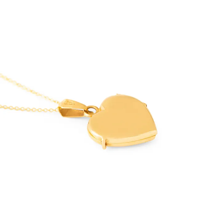 Vintage Necklaces Italian I Love You 14K Gold Heart Locket Necklace