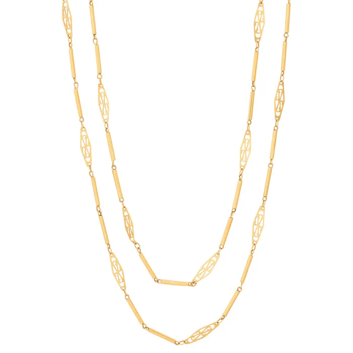 Vintage PreStyled Sets Italian Fancy Link 18K Gold 40 Chain